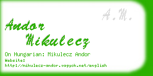 andor mikulecz business card